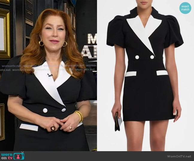Rebecca Vallance Emma Puff-Sleeve Blazer Mini Dress worn by Lisa Ann Walter on Good Morning America