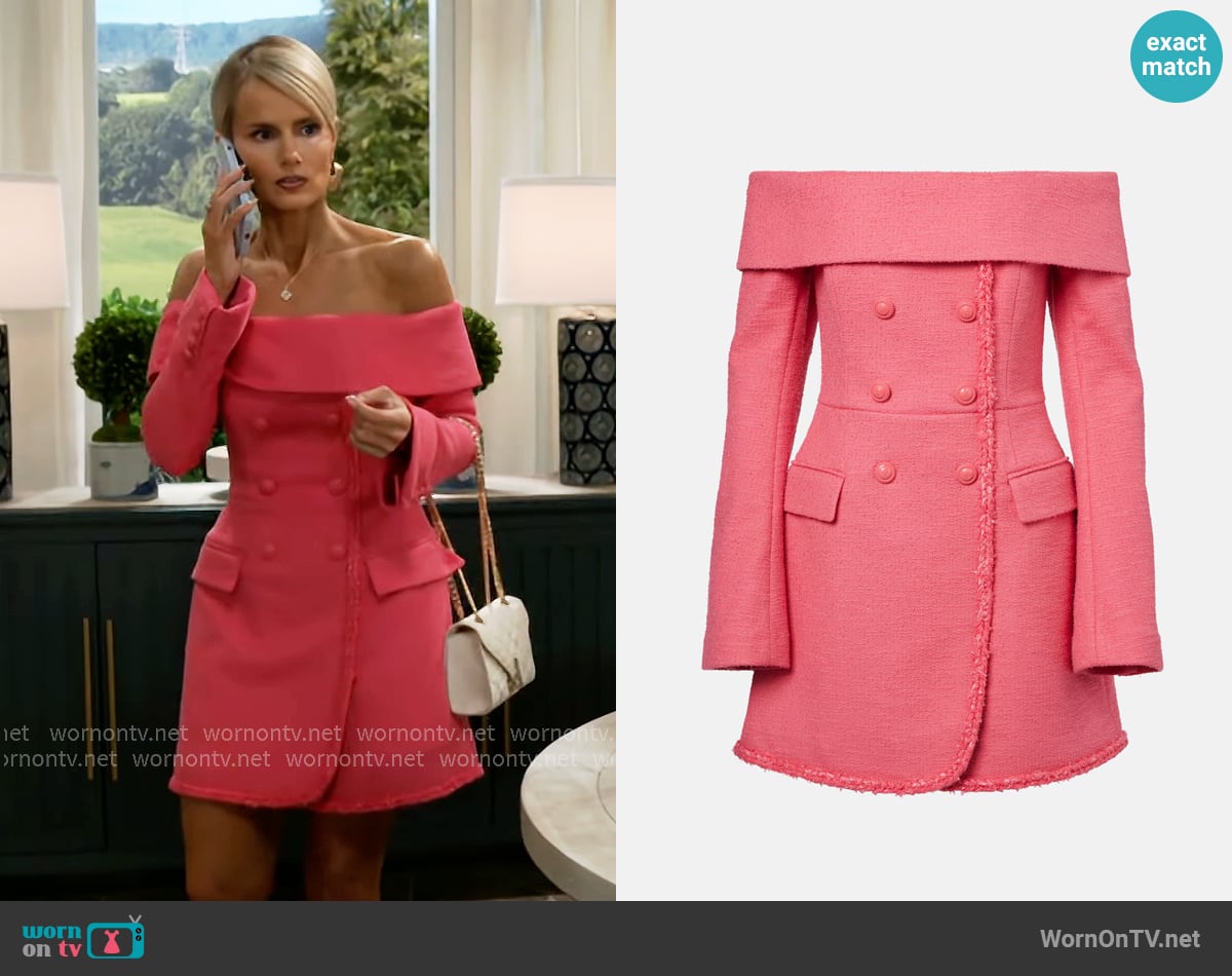 Rebecca Vallance Montana Mini Dress in Rose worn by Vanessa McBride (Lauren Buglioli) on Beyond the Gates