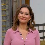 Rebecca's pink polo top on Good Morning America