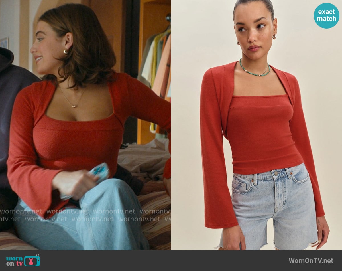 Reformation Chloe Knit Shrug Set worn by Hannah Wells (Ella Bright) on Off Campus