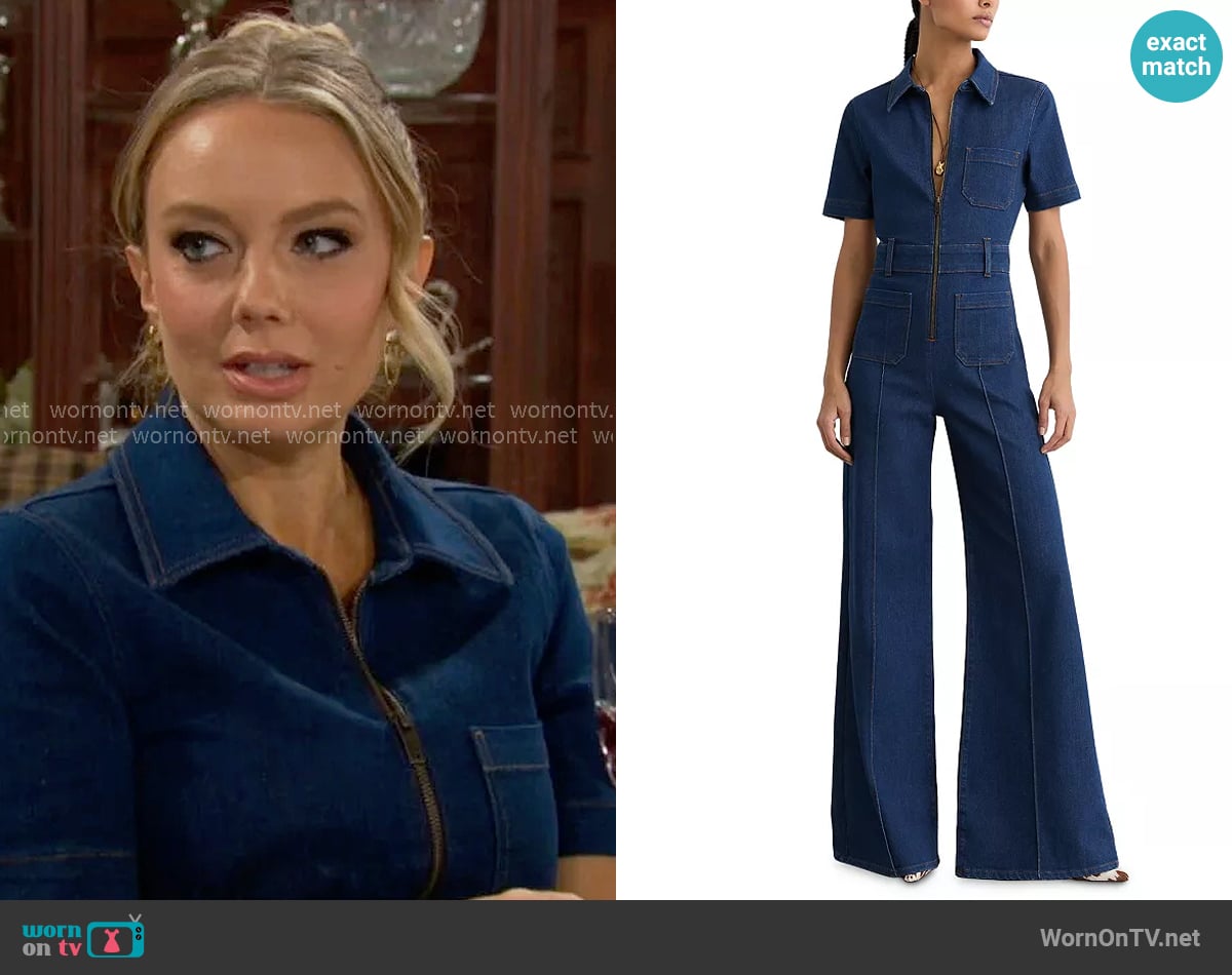 Reiss Danie Denim Jumpsuit worn by Abby Newman (Melissa Ordway) on The Young and the Restless