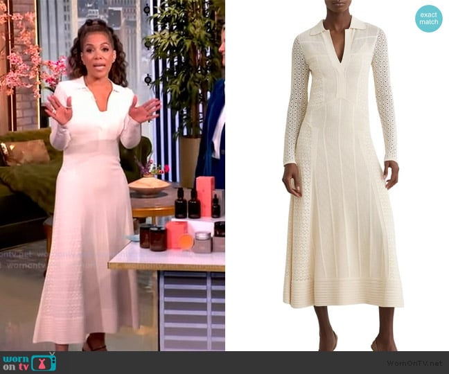 Reiss Lindy Pointelle Long Sleeve Maxi Dress worn by Sunny Hostin on The View