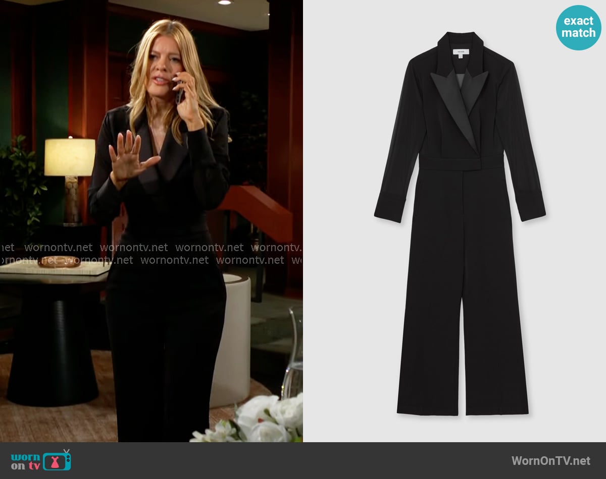 Reiss Perla Sheer Sleeve Jumpsuit worn by Phyllis Summers (Michelle Stafford) on The Young and the Restless