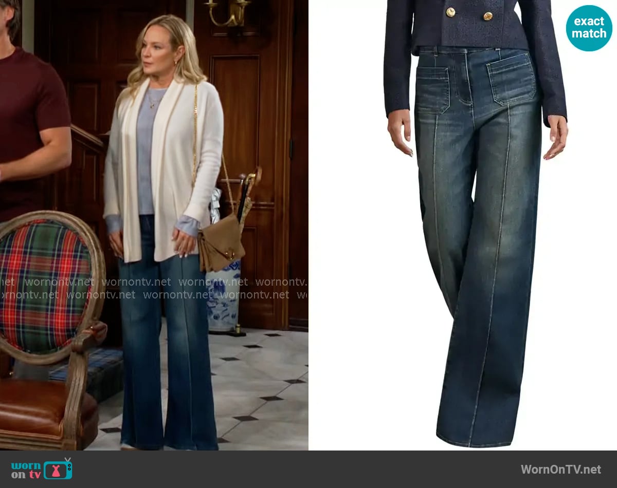 Reiss Sakura Jeans in Mid Blue worn by Sharon Newman (Sharon Case) on The Young and the Restless