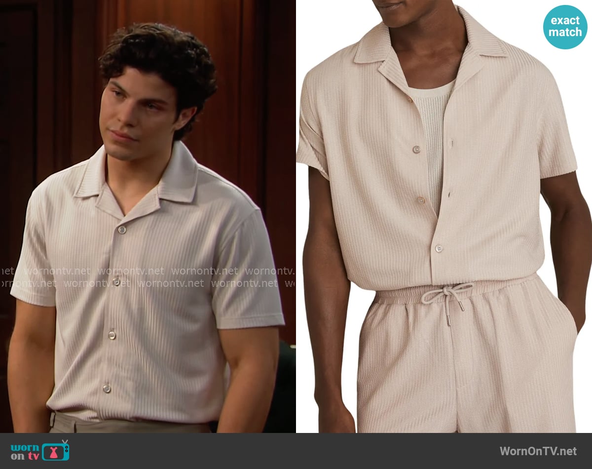 Reiss Warwick Shirt in Champagne worn by  RJ Forrester (Brayan Nicoletti) on The Bold and the Beautiful