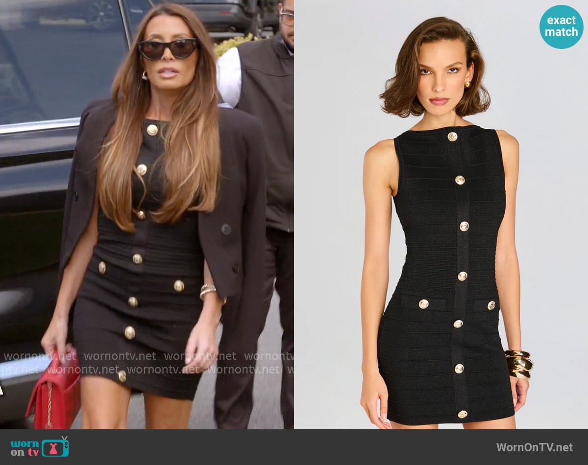 Retrofete Erin Metallic Bandage Knit Dress worn by Alicia Carmody on The Real Housewives of Rhode Island