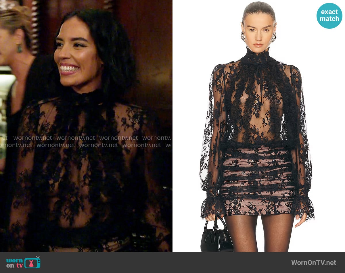 Retrofete Ysolde Lace Dress worn by Danielle Olivera on In The City