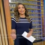 Rhiannon's navy stripe pleated dress on Good Morning America