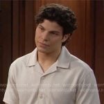 RJ's cream button down shirt on The Bold and the Beautiful