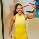 Robin Arzon's yellow ribbed dress on Good Morning America