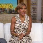 Robin’s beige animal print wrap dress on Good Morning America