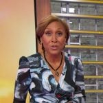 Robin's black abstract print top on Good Morning America