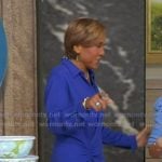 Robin's blue gathered shirtdress on Good Morning America