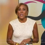 Robin's ivory floral cap sleeve knit dress on Good Morning America
