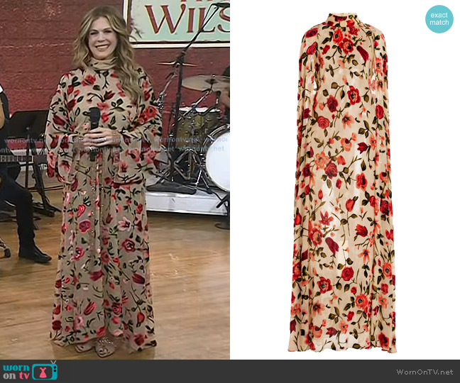 Rodarte Floral Velvet Devore Gown worn by Rita Wilson on Today