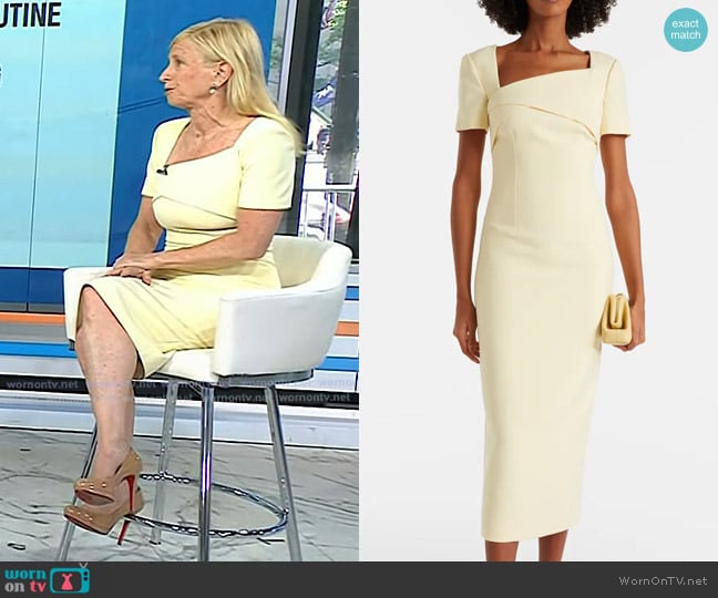Dr. Elisa Port’s yellow asymmetric neck dress on Today