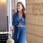 Rosie's blue cropped top and pants on The Real Housewives of Rhode Island
