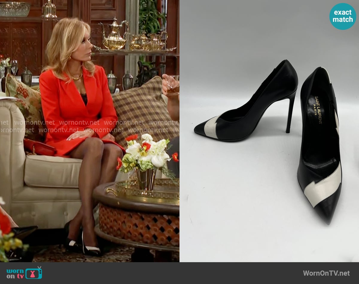 Saint Laurent Janis Flash Pumps worn by Lauren Fenmore (Tracey Bregman) on The Young and the Restless