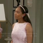 Samantha’s light pink mini dress on Beyond the Gates