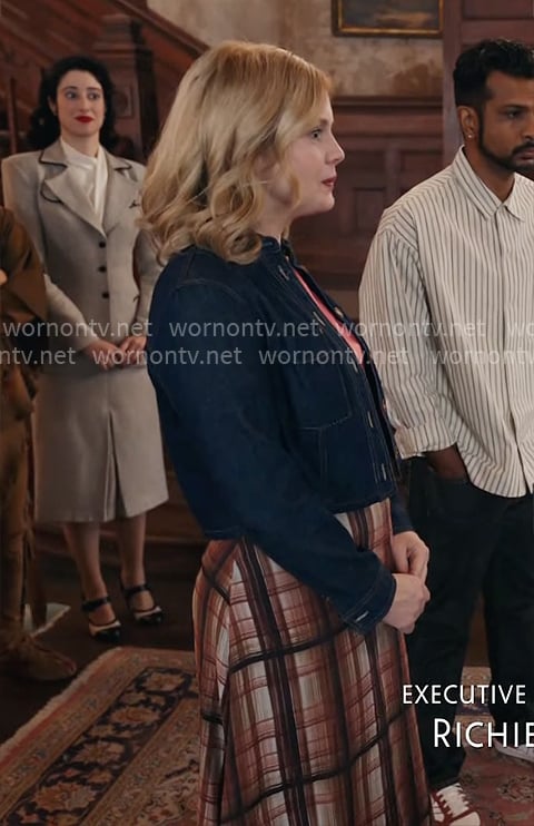 Sam’s denim jacket and plaid skirt on Ghosts