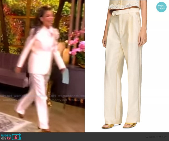 Sandro Satin Trousers worn by Sunny Hostin on The View