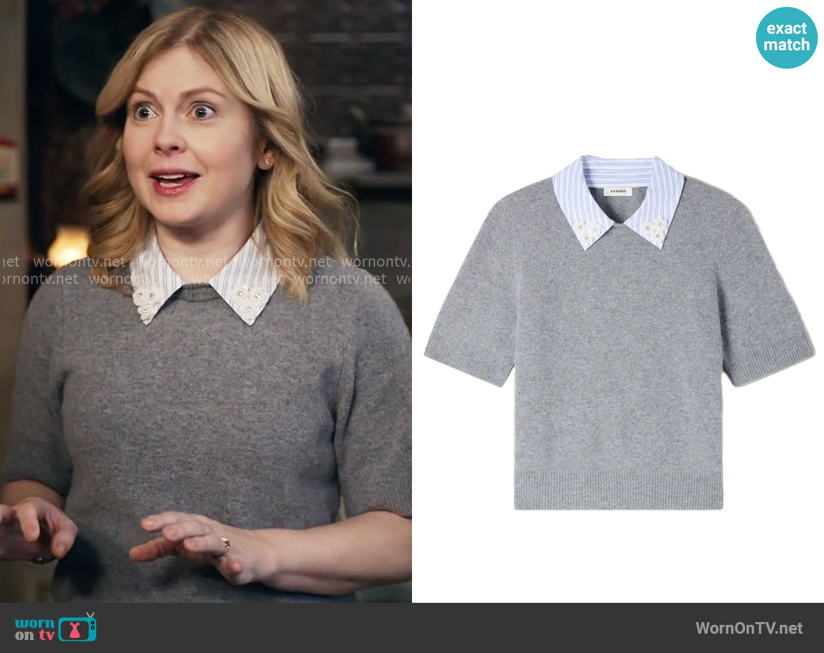 Sandro Theo Layered Look Sweater worn by Sam (Rose McIver) on Ghosts