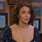 Sarah’s navy floral sweethert mini dress on Days of our Lives