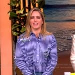Sara's blue striped floral shirt on The View