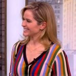 Sara's striped cardigan and pleated skirt on The View
