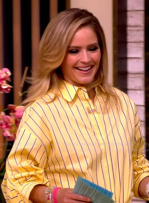 Sara’s yellow striped top on The View