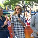 Savannah's black and white gingham check midi dress on Today