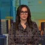 Savannah's black printed ruffle sheer dress on NBC News Daily