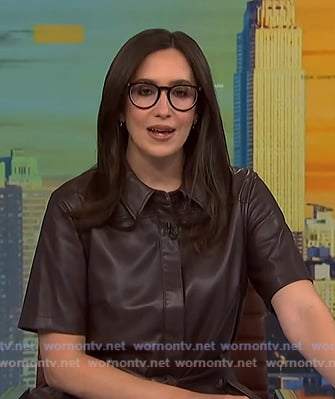 Savannah’s brown tie waist leather dress on NBC News Daily