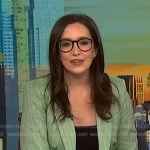 Savannah's green blazer with silver buttons on NBC News Daily