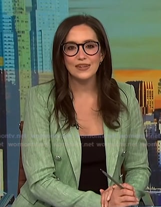 Savannah’s green blazer with silver buttons on NBC News Daily