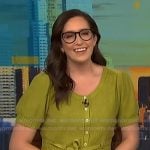 Savannah’s green short sleeve cardigan on NBC News Daily