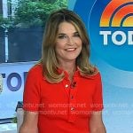 Savannah’s red polo top and polka dot skirt on Today