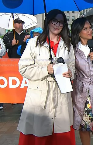 Savannah’s white rain coat on Today