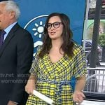 Savannah’s yellow plaid wrap mini dress on Today
