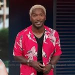 Scott’s red fish print shirt on Access Hollywood