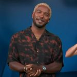 Scott’s red and black printed shirt on Access Hollywood