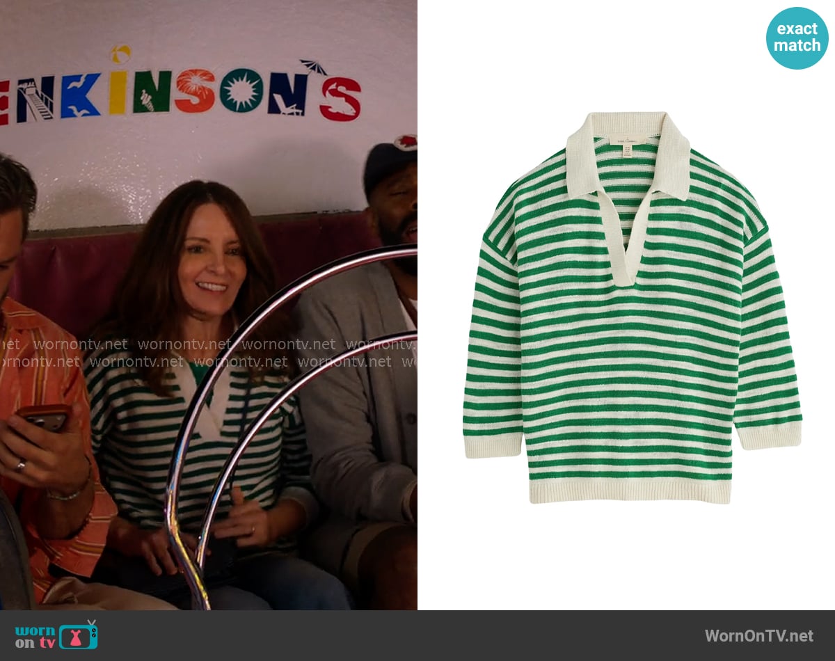 Seasalt Cornwall Gwnynver Stripe Cotton & Linen Sweater worn by Kate (Tina Fey) on The Four Seasons