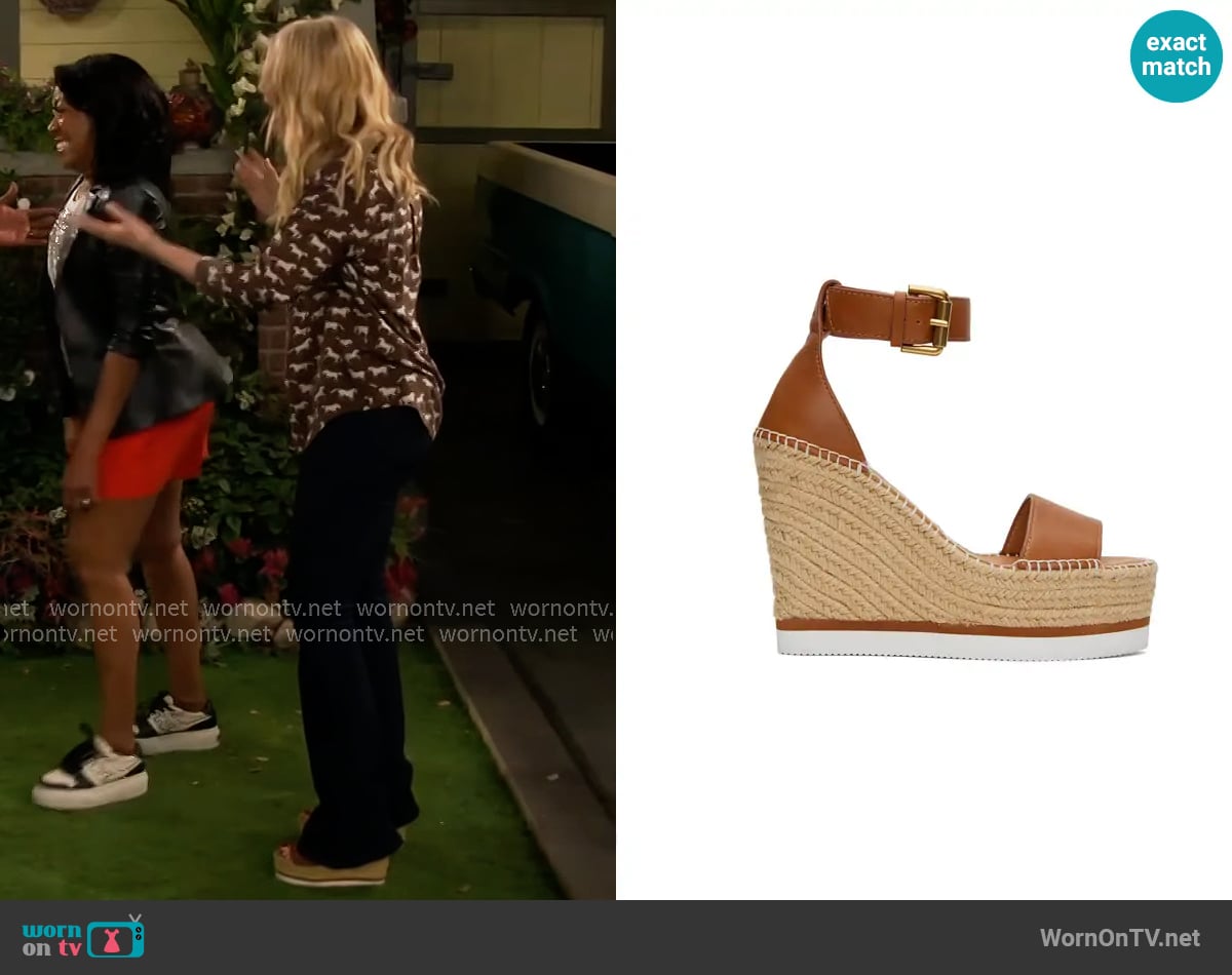 See by Chloe Glyn Wedge worn by Gemma (Beth Behrs) on The Neighborhood