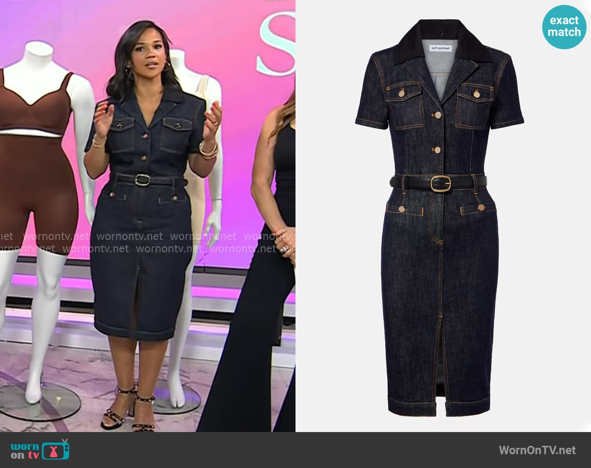 Laura’s belted denim sheath dress on Today Laura’s belted denim sheath dress on Today