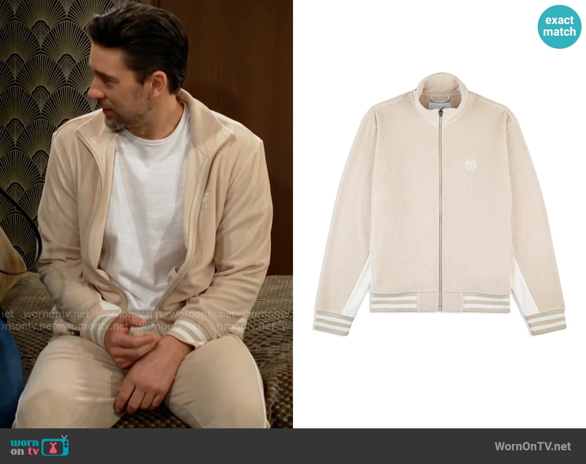Sergio Tacchini Vitus Jacket in Fog worn by Cane Ashby (Billy Flynn) on The Young and the Restless