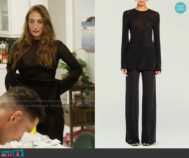 Seroya Ines Metallic Knit Top worn by Amanda Batula on Summer House