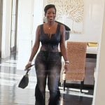 Shamea’s black fringe jeans on The Real Housewives of Atlanta