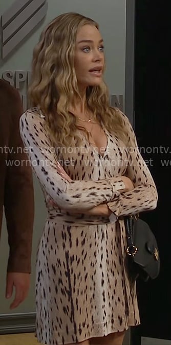 Shauna’s animal print wrap dress on The Bold and the Beautiful