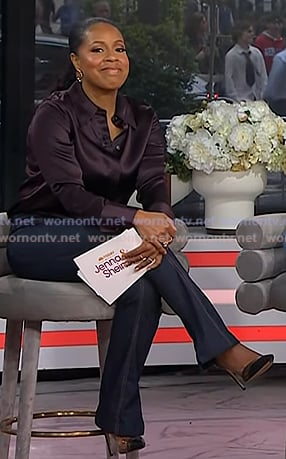 Sheinelle’s black pvc patent pumps on Today