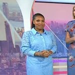Sheinelle’s blue lace blouse and pencil skirt on Today